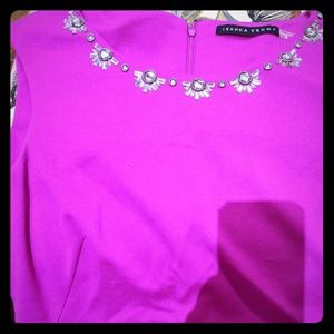 Pink Ivanka Trump Dress with stones and zipper